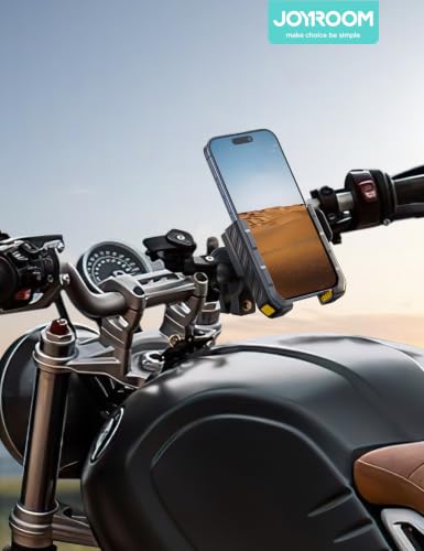 JOYROOM Motorcycle Bike Phone Mount, Camera Friendly Bike Phone Holder - color: Yellow