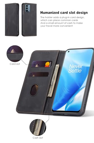 Asuwish Flip Wallet Phone Case for OnePlus Nord N200 5G with Screen Protector Magnetic Closure Folio Cover Credit Card Holder Slot Stand One Plus N 200 G5 1 Plus 200N 1plus One+ 1+ N2005G 2021 Black - color: Black