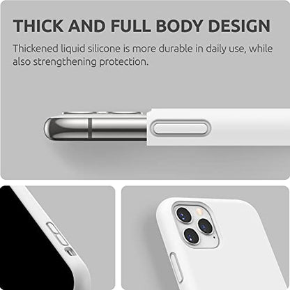SURPHY Compatible with iPhone 11 Pro Max Case 6.5 inches, Thickened Liquid Silicone Phone Case (with Microfiber Lining) for iPhone 11 Pro Max 2019, White - color: White