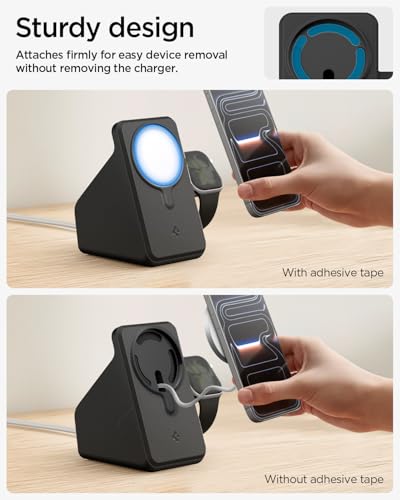 Spigen for MagSafe (25W), Apple Watch Charger Stand Holder Case MagFit Duo - color: Black, size: MagFit Duo