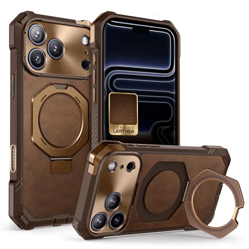 SUPCASE for iPhone 17 Pro Max Case with Built-in Kickstand, Brown | Camera Control Cover, Compatible with MagSafe, Anti-Slip Grip, Military-Grade Protection, Rugged Magnetic Phone Case, UB Grip - color: Brown, size: iPhone 17 Pro Max
