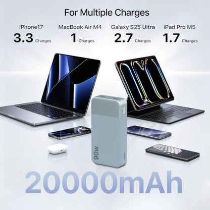 NOBIS Portable Charger 20000mAh 90W Laptop Power Bank - color: Blue
