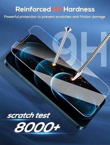 4 Pack for iPhone 12 Pro Screen Protector，Premium Tempered Glass Film 9H Hardness，Scratch Resistant，Bubble Free，Easy Installation，Ultra Durable，HD Clear，Case Friendly [6.1 inch] - size: iPhone 12 Pro