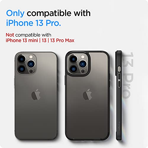 Spigen for iPhone 13 Pro Case, Ultra Hybrid [No Magnet Ring][Anti-Yellowing] - Matte Black | Anti-Yellowing Crystal Clarity, Qi Wireless Charge Ready, Patented Air Cushion, MIL-STD-810H Military-Grade Drop Protection - color: Matte Black, size: iPhone 13