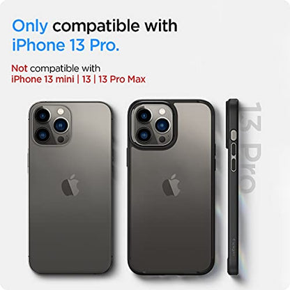 Spigen for iPhone 13 Pro Case, Ultra Hybrid [No Magnet Ring][Anti-Yellowing] - Matte Black | Anti-Yellowing Crystal Clarity, Qi Wireless Charge Ready, Patented Air Cushion, MIL-STD-810H Military-Grade Drop Protection - color: Matte Black, size: iPhone 13