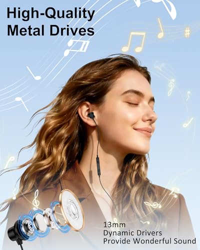 Wired Earbuds, 3.5mm Jack Headphones Wired, in-Ear Apple Earphones with Mic
