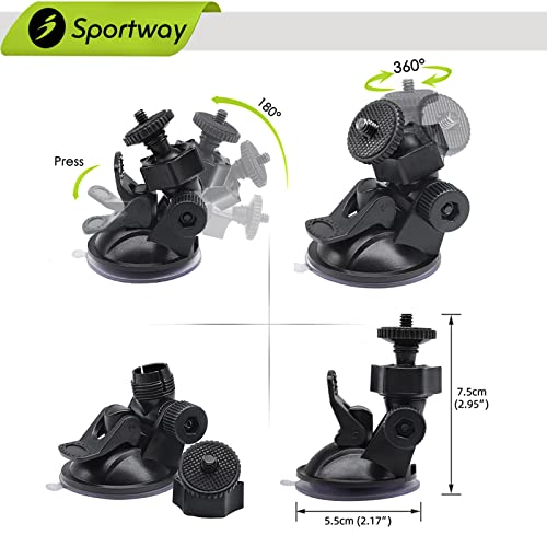 Sportway S30 Pro Dash Cam Suction Mount (2 Gen) 360° Secure Adjustable View