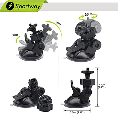 Sportway S30 Pro Dash Cam Suction Mount (2 Gen) 360° Secure Adjustable View