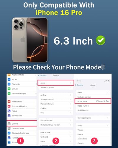 2 Pack for iPhone 16 Pro Privacy Screen Protector 6.3 inch Blue - color: For iphone 16 Pro Blue