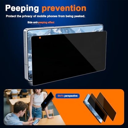 9H+ Privacy Anti-Spy Glass for Samsung Galaxy S25 Ultra Screen Protector, Crystal Clear HD, Auto-Align Frame & 3S Installation, Full Coverage Tempered Glass, [2-Pack with Dust-Free Kit]