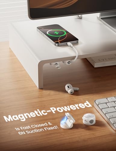 Lamicall Crystal-Clear Cable Clips & Phone Stand for Desk