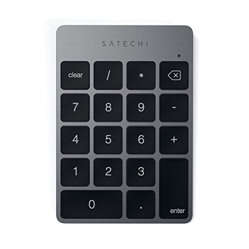 Satechi Slim Aluminum Bluetooth Keypad, 18-Key Number Pad, Space Gray - color: Space Gray, size: Micro USB
