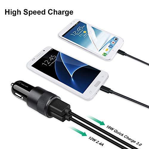 Fast Car Charger, Quick Charging 5.4A/30W Phone USB Adapter Rapid Plug - color: Black, style: USB A