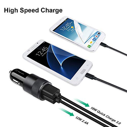 Fast Car Charger, Quick Charging 5.4A/30W Phone USB Adapter Rapid Plug - color: Black, style: USB A