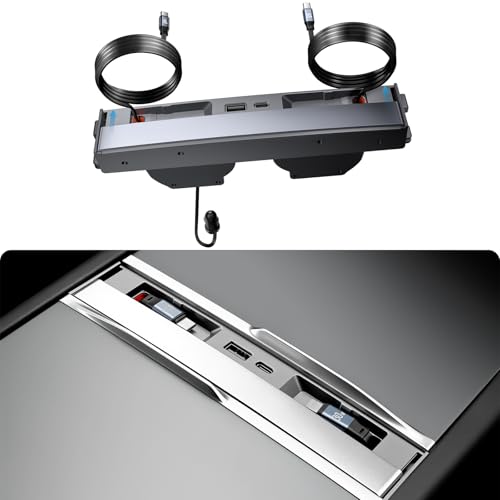 4-in-1 Phone Charger USB Hub Center Console Docking Station for Tesla - size: fits Model Y 2025-2026 & Model 3 2024-2026