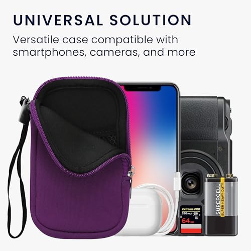 kwmobile Universal Phone Pouch Size L - 6.5" - Neoprene Smartphone Pouch with Zip - Water-Repellent Mobile Phone Case - Sleeve in Violet - color: violet, size: L - 6.5"
