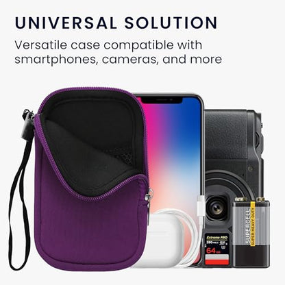 kwmobile Universal Phone Pouch Size L - 6.5" - Neoprene Smartphone Pouch with Zip - Water-Repellent Mobile Phone Case - Sleeve in Violet - color: violet, size: L - 6.5"