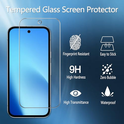 2 Pack Tempered Glass Screen Protector for Google Pixel 9a 6.3-Inch - size: Google Pixel 9a 6.3-inch