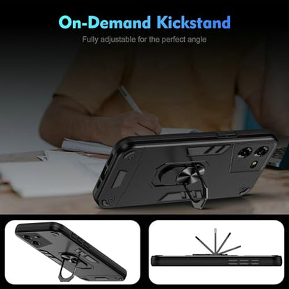 Compatible for Tecno Pova 5 Case,Built-in Stand Shockproof and Drop-Proof Compatible with Tecno Pova 5 LH7n Phone Case Cover Black - color: HY-GZS-black, size: Tecno Pova 5