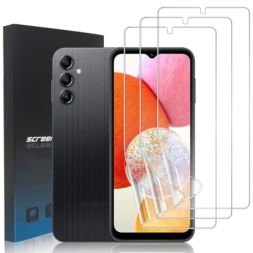 3 Pack Screen Protector for Samsung Galaxy A14 [Not Glass], Full Coverage Soft Flexible TPU Film for Galaxy A14 5G/4G 6.6", Anti-Bubble HD Clear Hydrogel Film, Support Fingerprint Reader - size: Samsung Galaxy A14 4G/5G