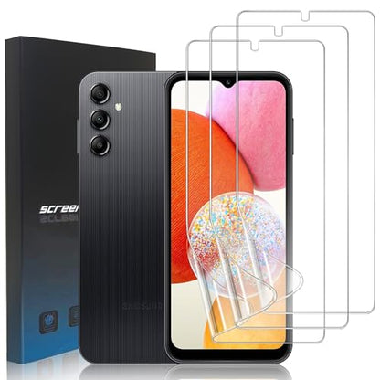 3 Pack Screen Protector for Samsung Galaxy A14 [Not Glass], Full Coverage Soft Flexible TPU Film for Galaxy A14 5G/4G 6.6", Anti-Bubble HD Clear Hydrogel Film, Support Fingerprint Reader - size: Samsung Galaxy A14 4G/5G
