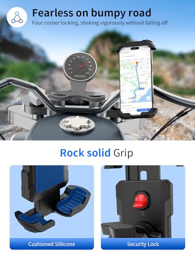 Bike Phone Holder, [Camera Friendly] Motorcycle Phone Mount for Scooter