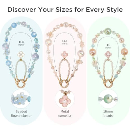 POSADINA Phone Charm for Women, Anti-Theft Phone Wrist Strap, Hands-Free & Detachable Cellphone Lanyard Chain with Tether Tab - color: Summer Sky