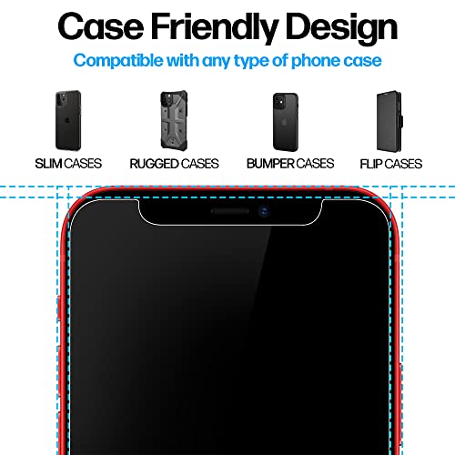 Power Theory Designed for iPhone 12/iPhone 12 Pro Screen Protector Tempered Glass [9H Hardness], Easy Install Kit, 99% HD Bubble Free Clear, Case Friendly, Anti-Scratch, 2 Pack - size: iPhone 12 & 12 Pro [2-Pack]