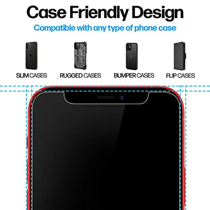 Power Theory Designed for iPhone 12/iPhone 12 Pro Screen Protector Tempered Glass [9H Hardness], Easy Install Kit, 99% HD Bubble Free Clear, Case Friendly, Anti-Scratch, 2 Pack - size: iPhone 12 & 12 Pro [2-Pack]