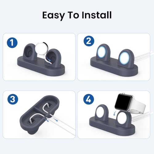 Delidigi for Dual Apple Watch Charger Stand, Charging Cable Not Included - color: Midnight Blue, Charger Not Included!