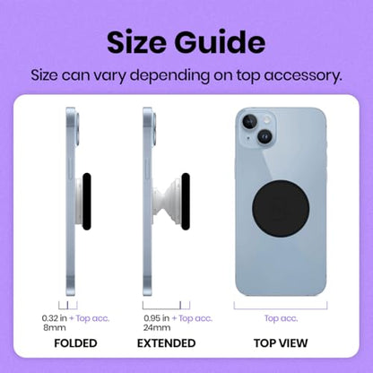 OnTheGrip Cute Natural Seashell Design Heart Shape Collapsible Mobile Phone Grip Stand Holder for Smartphone Tablet Cell Phone Accessory (Black Fresh Water)
