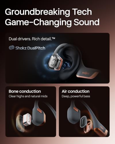 SHOKZ OpenRun Pro 2 Mini Bone Conduction Sport Headphones, Rose Gold Gift Edition, Amazon Exclusive Rose Gold; Premium Gift Box; DualPitch Sound; Open-Ear; Smart Mic; IP55; 12H Battery - color: Rose Gold Gift Edition, size: Mini