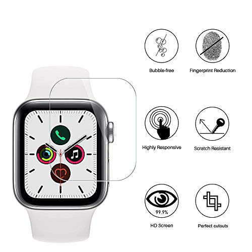 6 Pack Designed for Apple Watch Screen Protector 40mm, Apple Watch SE Series 6 5 4 Screen Protector，Anti-Scratch Bubble-Free Flexible TPU Film for iWatch 40mm