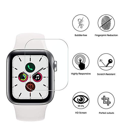 6 Pack Designed for Apple Watch Screen Protector 40mm, Apple Watch SE Series 6 5 4 Screen Protector，Anti-Scratch Bubble-Free Flexible TPU Film for iWatch 40mm