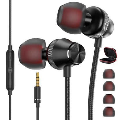 Wired Earbuds 3.5mm Jack with Microphone Soft Small-Ear Earphones - color: Black