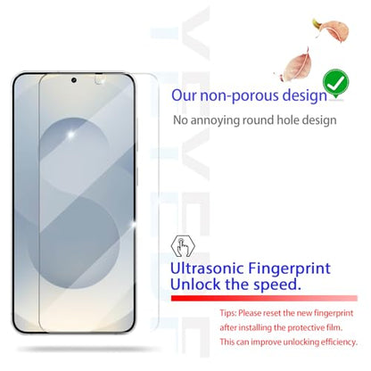 Galaxy S25 Tempered Glass Screen & Lens Protector 2+2 Pack HD Clear | [Ultrasonic Fingerprint Unlock] [Case Friendly] [Bubble-Free] - size: Galaxy S25