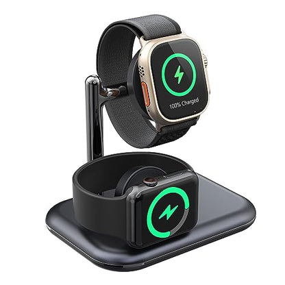 Charger Stand for Apple Watch,2 in 1 Foldable Wireless Charging Station