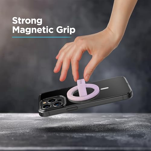 Encased Magnetic Phone Grip Holder, Compatible with MagSafe - Cute Color Combo Iridescent Silicone Finger Loop Ring for iPhone (Gradient Halo) - color: Gradient Halo
