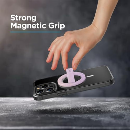 Encased Magnetic Phone Grip Holder, Compatible with MagSafe - Cute Color Combo Iridescent Silicone Finger Loop Ring for iPhone (Gradient Halo) - color: Gradient Halo