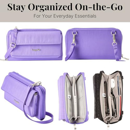 Baggallini Rfid Phone Wallet Crossbody - color: Lavender Surf