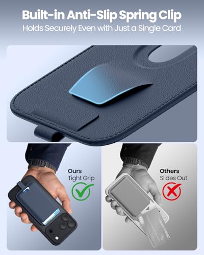 FlyReal for MagSafe Wallet, with Anti-Loss Lanyard, Navy Blue - color: Navy Blue