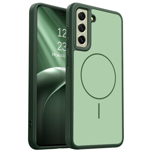 DUEDUE for Samsung Galaxy S21 FE Case Magnetic [Compatible with Magsafe], Frosted Skin-Feel Matte Back Anti-Fingerprint Shockproof Protective Slim Phone Case for Samsung S21 FE 5G, Green - color: Green, size: for Samsung S21 FE 5G