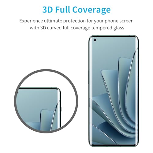 Didisky Screen Protector for Oneplus 10 Pro (Not for 10t,10), 3 Pack Tempered Glass Film with 2 Pak Lens Protector, 3D Curved Full Coverage,Easy to Install,Bubble Free,9H,Anti Scratch