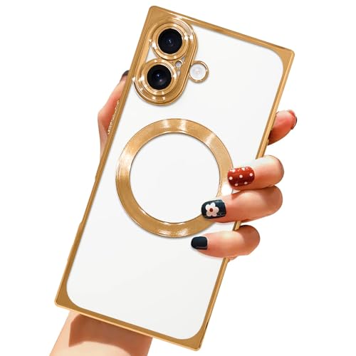 LSL Case for iPhone 17 [Compatible with MagSafe] - Gold | Soft TPU Bumper Anti-Drop Anti-Scratch Shockproof Protective Slim Luxury Plating Clear Magnetic Cover for Women Girls Men - color: Gold, size: for iPhone 17