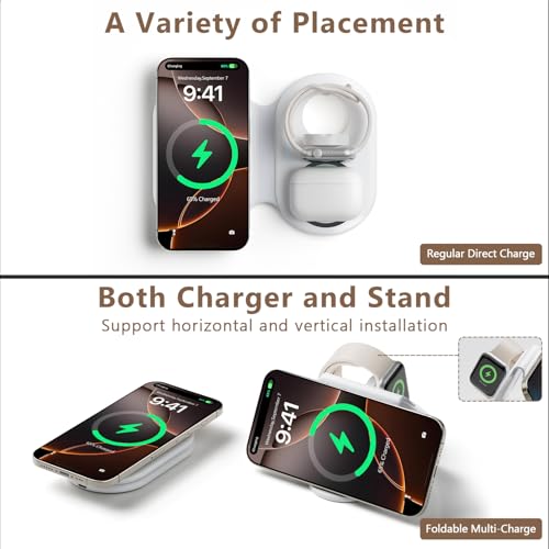 2026 Traveling Portable Wireless Mag-Safe Fast Charging Station - color: white