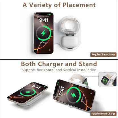 2026 Traveling Portable Wireless Mag-Safe Fast Charging Station - color: white