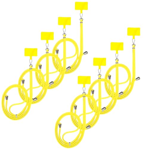 8 Packs Cell Phone Lanyards for Around The Neck,Adjustable Crossbody Phone Strap,Lanyard Phone Holder - color: Yellow