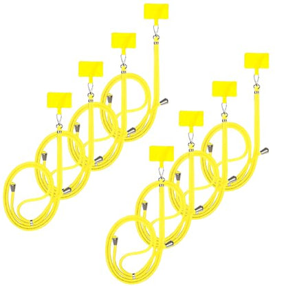 8 Packs Cell Phone Lanyards for Around The Neck,Adjustable Crossbody Phone Strap,Lanyard Phone Holder - color: Yellow
