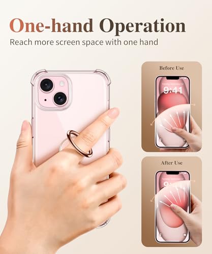 GVIEWIN Marble Cell Phone Ring Holder, Metal Kickstand Grip 360° Rotation - color: Orange