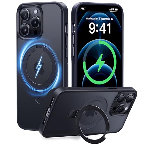 CASEKOO Designed for iPhone 12 Pro Max Case with Magnetic Invisible Stand [Military Drop Protection] [Compatible with MagSafe] Shockproof Translucent Matte Slim Promax Phone Cover 6.7", Black - color: Black, size: for 12 Pro Max Case 6.7"